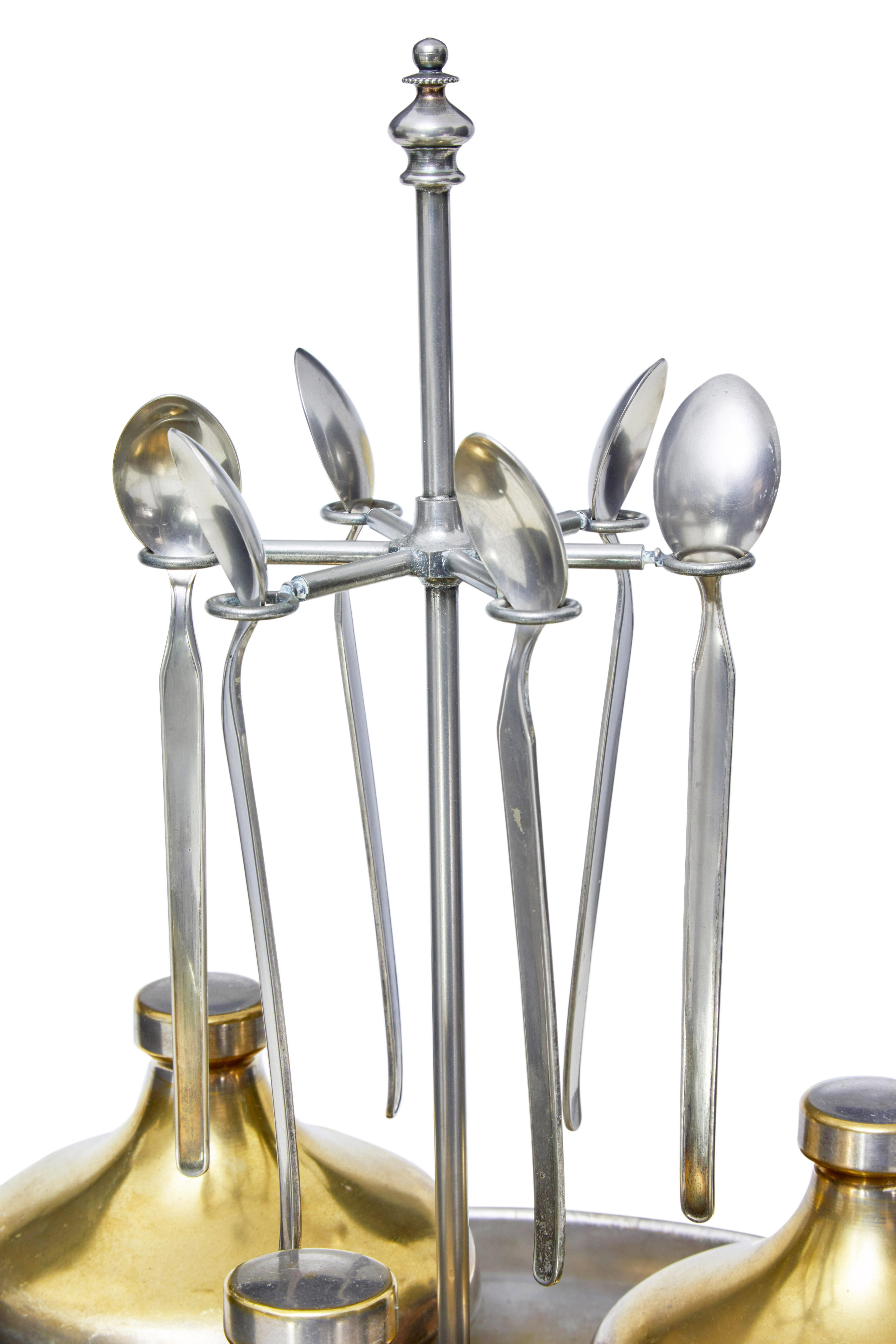Early 20th century decorative Scandinavian caviar ice server set In Good Condition For Sale In Debenham, Suffolk