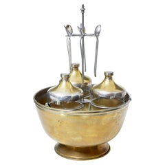 Antique Early 20th century decorative Scandinavian caviar ice server set
