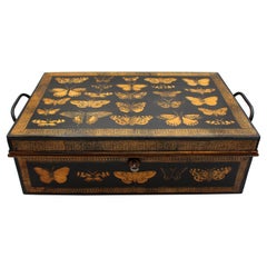 Early 20th Century Decoupaged English Metal Lock Box