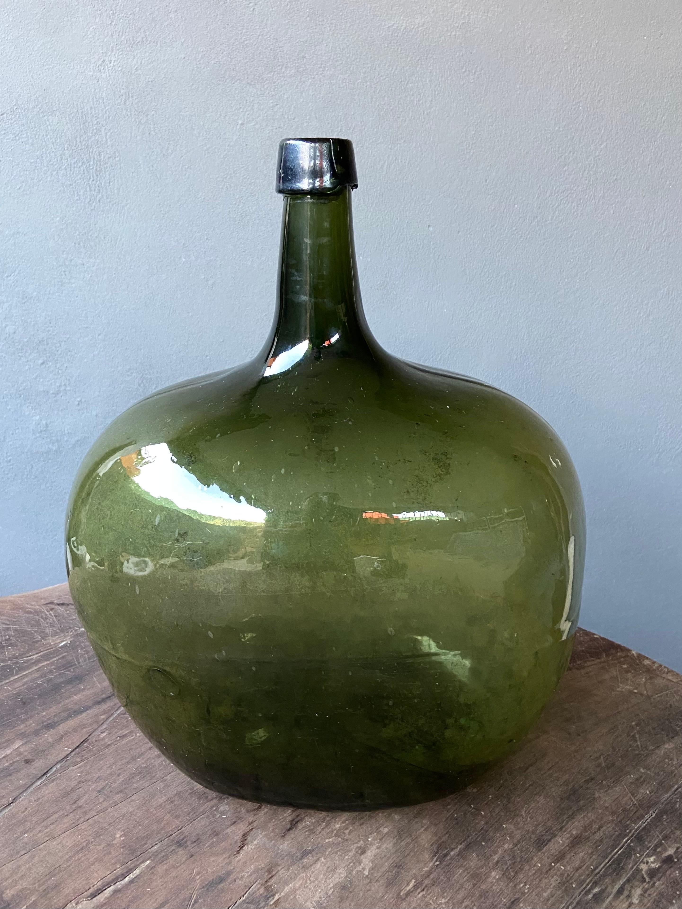 Mexican Early 20th Century Demijohn Bottle From Mexico 