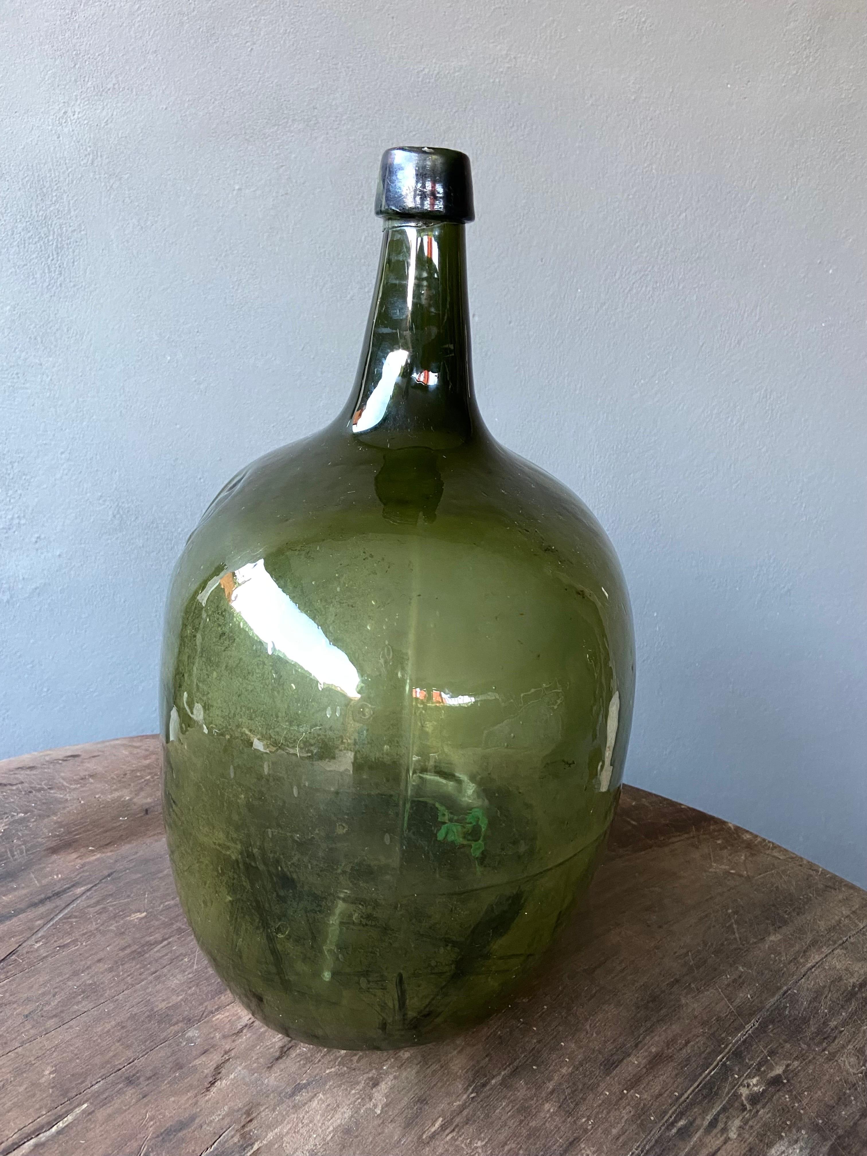 Fired Early 20th Century Demijohn Bottle From Mexico 