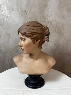 Busto di donna in gesso di Peter Ipsen, inizio XX secolo Danimarca, 1900