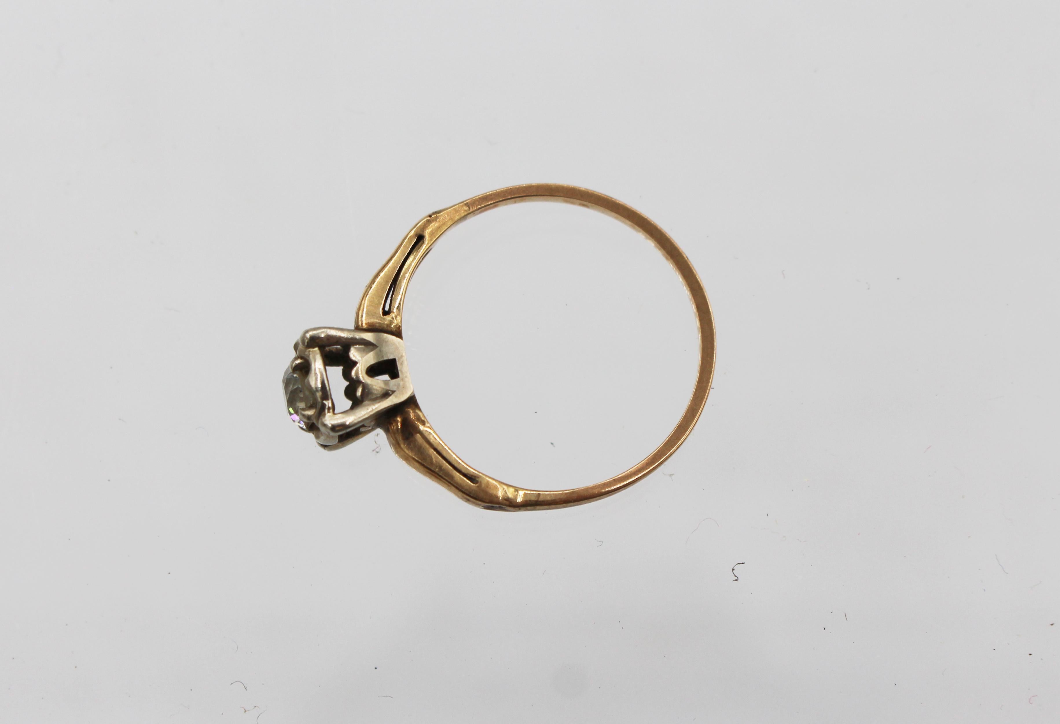 Anello in oro 14k e diamanti dei primi del Novecento In condizioni buone in vendita a Chapel Hill, NC