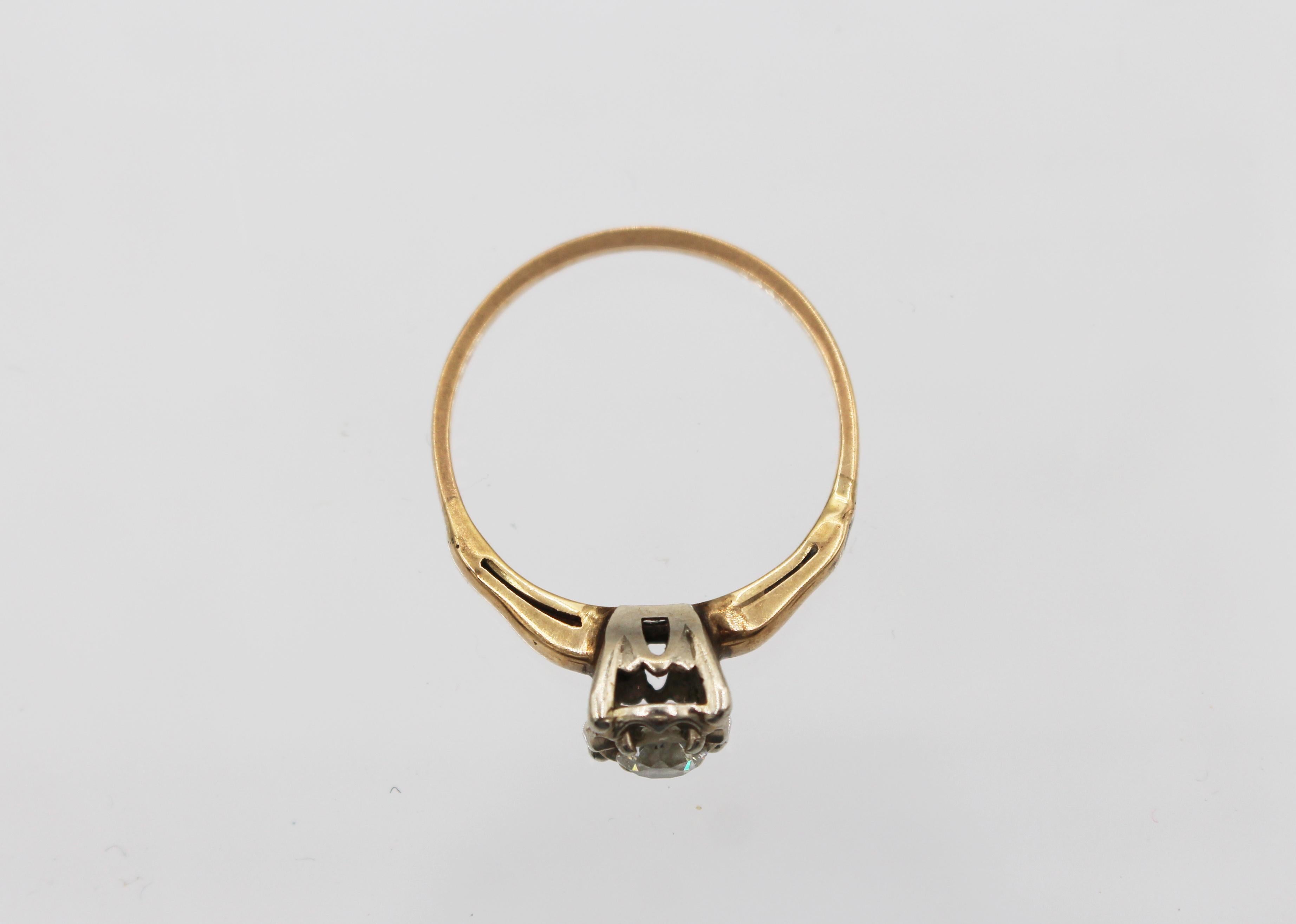 Oro Anello in oro 14k e diamanti dei primi del Novecento in vendita