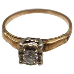 Anello in oro 14k e diamanti dei primi del Novecento