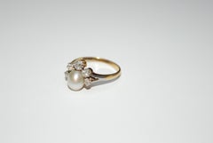 Early 20th Century Diamond and Pearl Ring