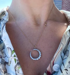 Early 20th Century Diamond Crescent Moon Pendant