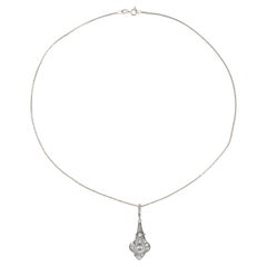 Early 20th Century Diamond Pendant Chain Necklace