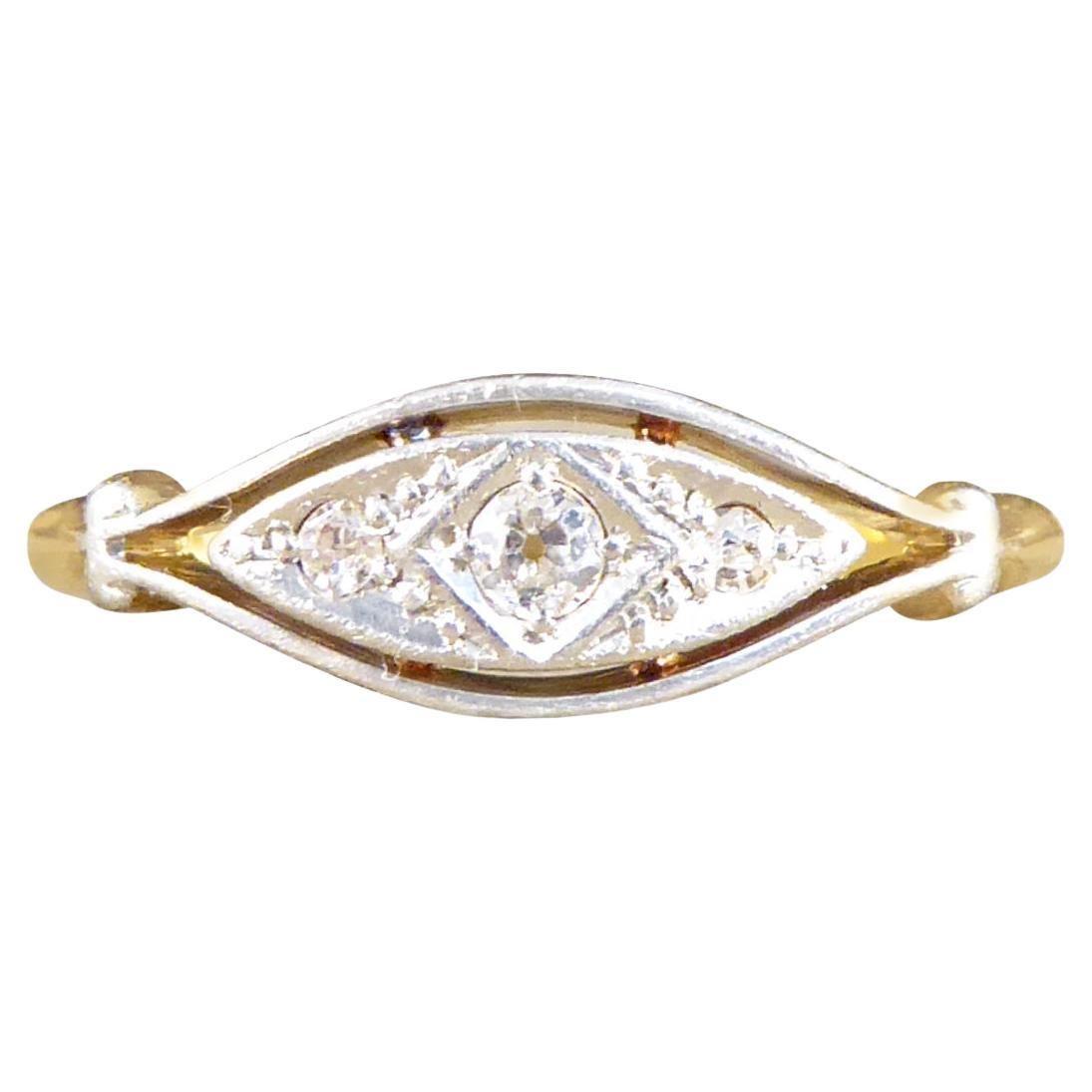 Early 20th Century Diamond Set Ring in 18 Carat Yellow and White Gold