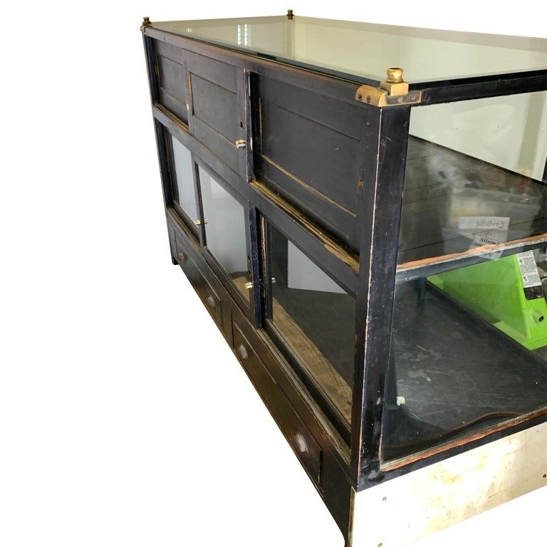 Early 20th Century Display Case Vitrine with Marble Base, American Show