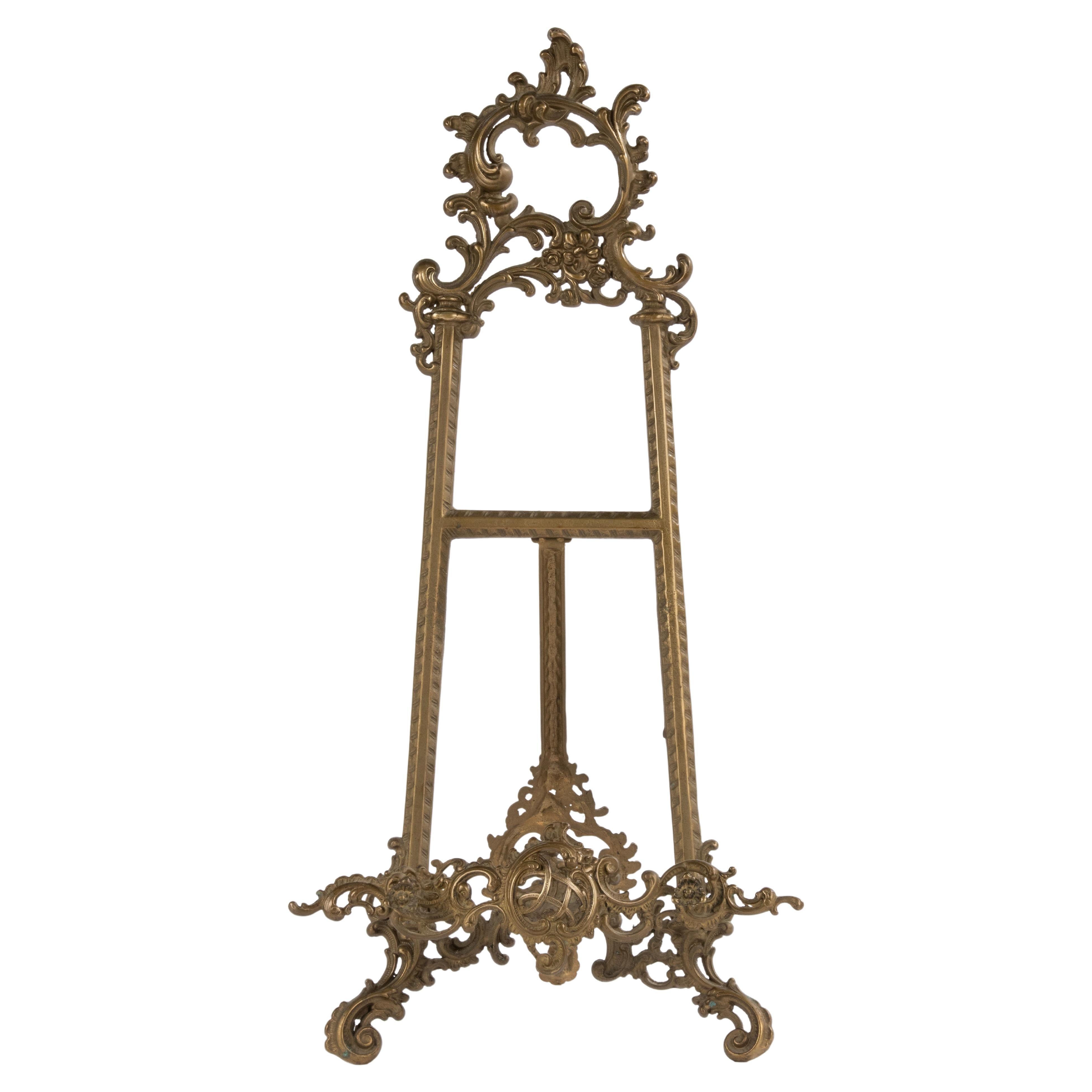 Early 20th Century Display Stand for Books or Paintings - Brass - Rococo Style  For Sale