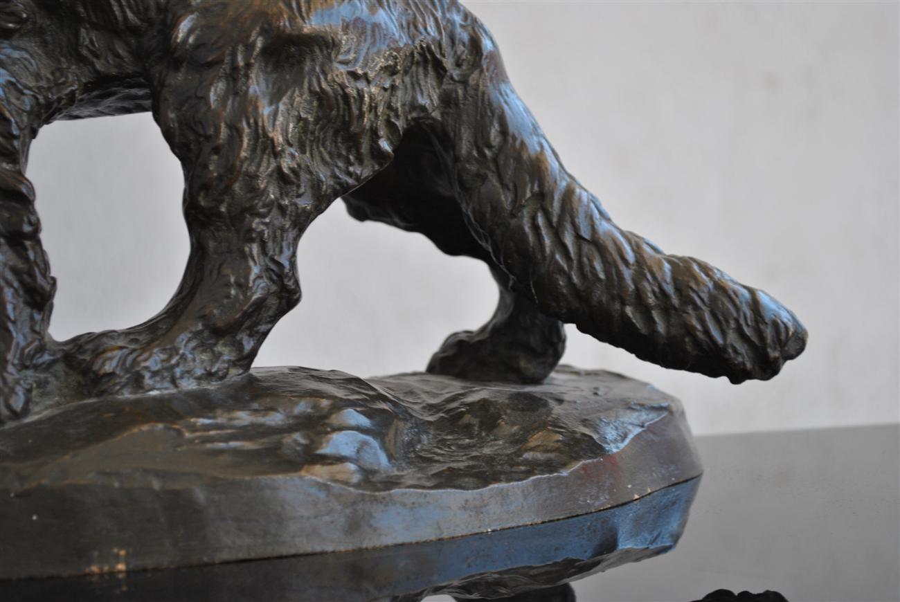 Cast Early 20th Century Dog Bronze Brown Patina Bronze by Thomas François Cartier
