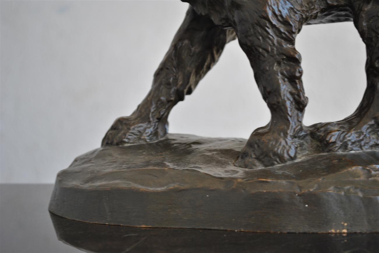 Early 20th Century Dog Bronze Brown Patina Bronze by Thomas François Cartier In Good Condition In Marseille, FR