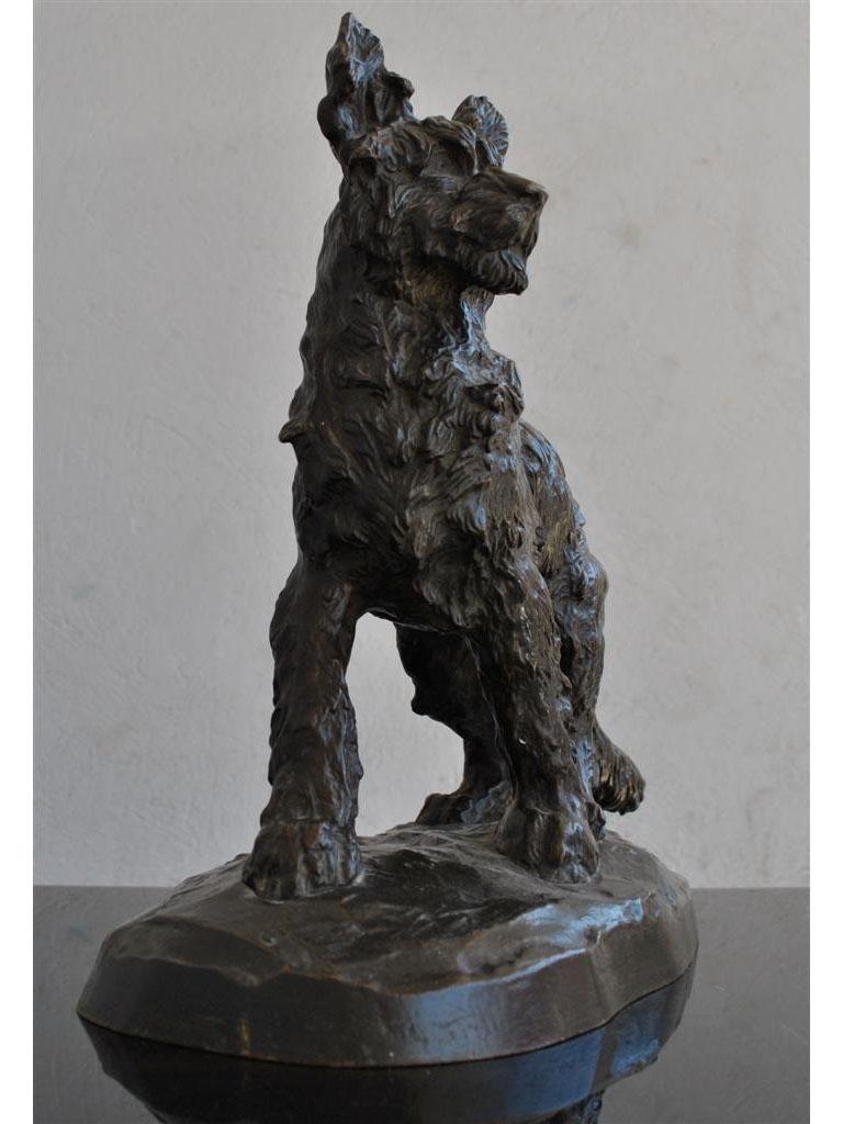 Early 20th Century Dog Bronze Brown Patina Bronze by Thomas François Cartier 1