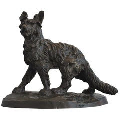 Early 20th Century Dog Bronze Brown Patina Bronze by Thomas François Cartier