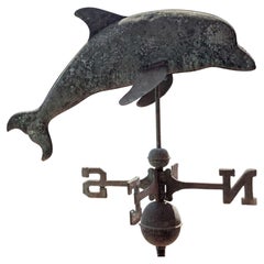 Early 20th Century Weather Vane Dolphin Copper Three-Dimensional, Italy