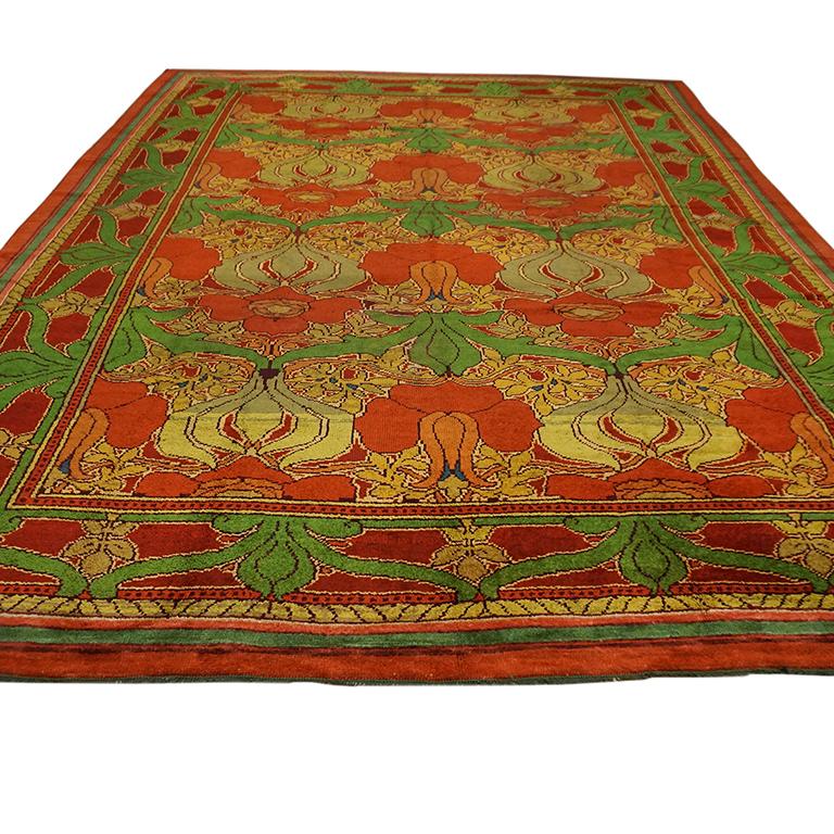 Donegal Carpet
Ireland
12’0” x 16”9” - 366 x 511
Early 20th century; c. 1910
Wool pile of symmetric knots on a wool foundation
Designed by Gavin Morton
The Donegal factory in Killybegs was established by Gavin and Alexander Morton of the Scottish