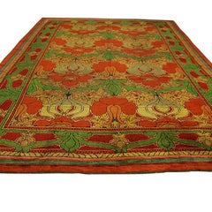 Tappeto Donegal Arts & Crafts dei primi del Novecento disegnato da C.F.A. Voysey