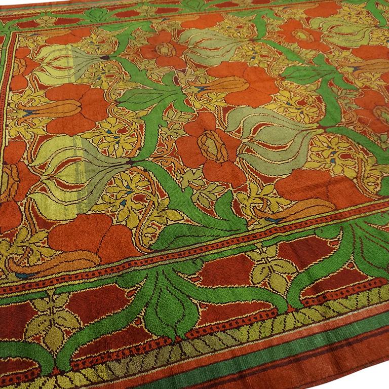 Hand-Woven Early 20th Century Donegal Arts & Crafts Carpet Designed by C.F.A. Voysey For Sale