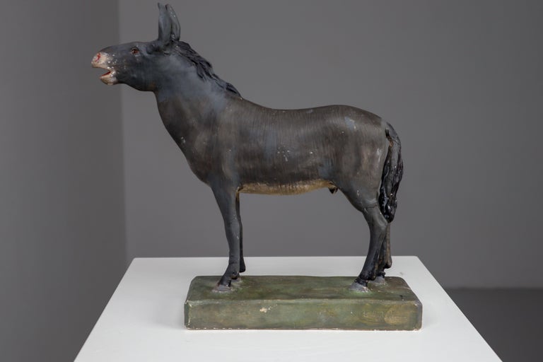 Early 20th Century Donkey Model in Painted Plaster, Germany, 1900 For Sale at 1stDibs