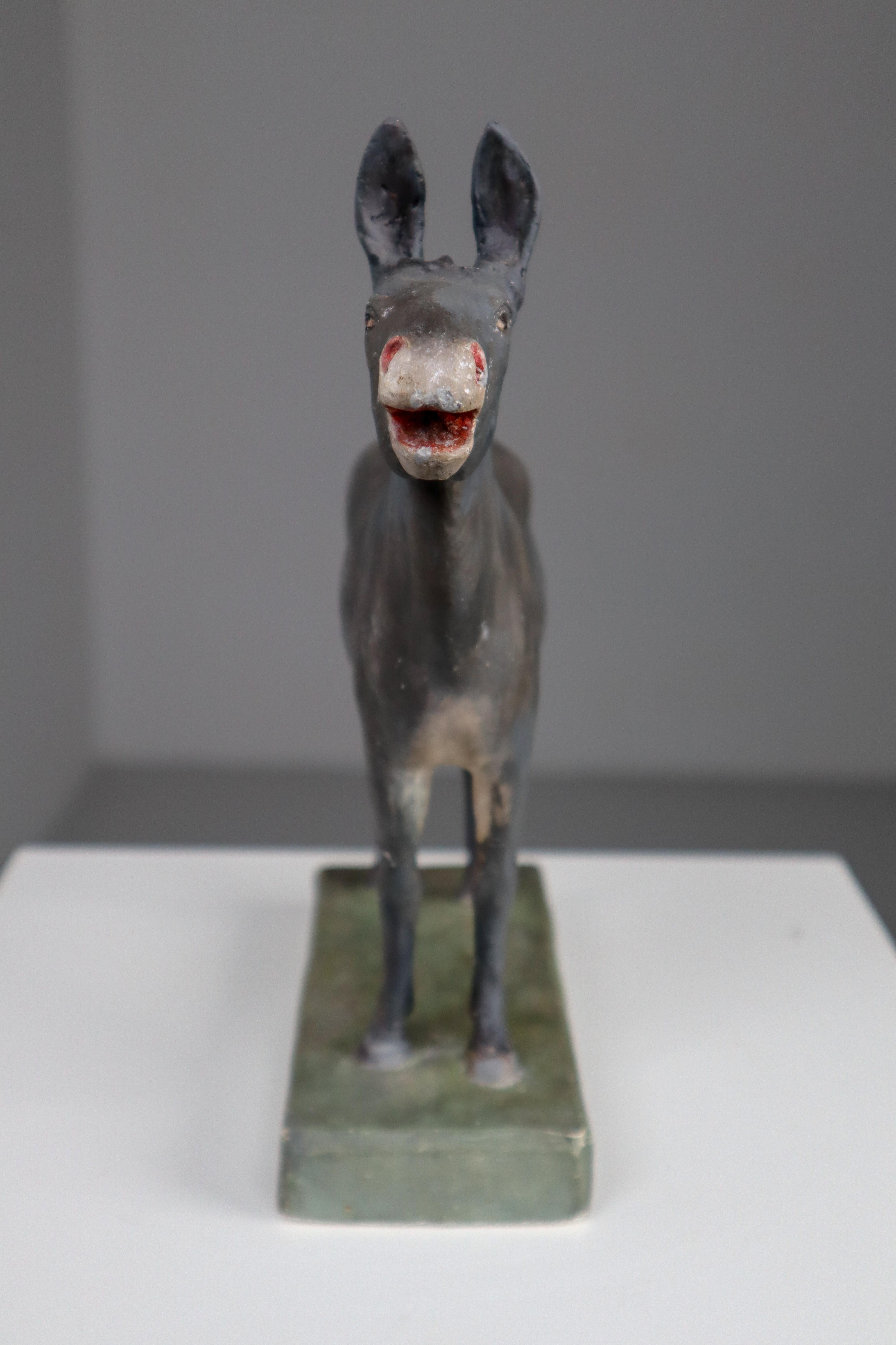 Early 20th Century Donkey Model in Painted Plaster, Germany, 1900 In Good Condition In Almelo, NL