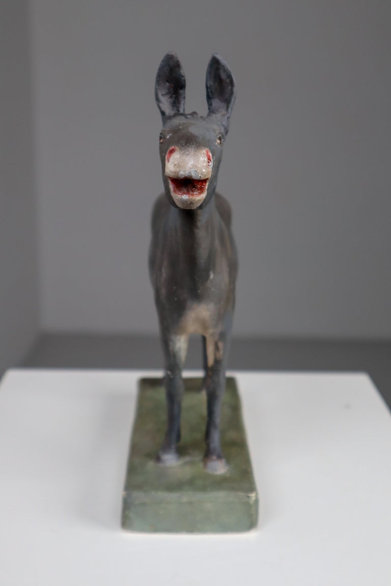 Early 20th Century Donkey Model in Painted Plaster, Germany, 1900 For Sale at 1stDibs