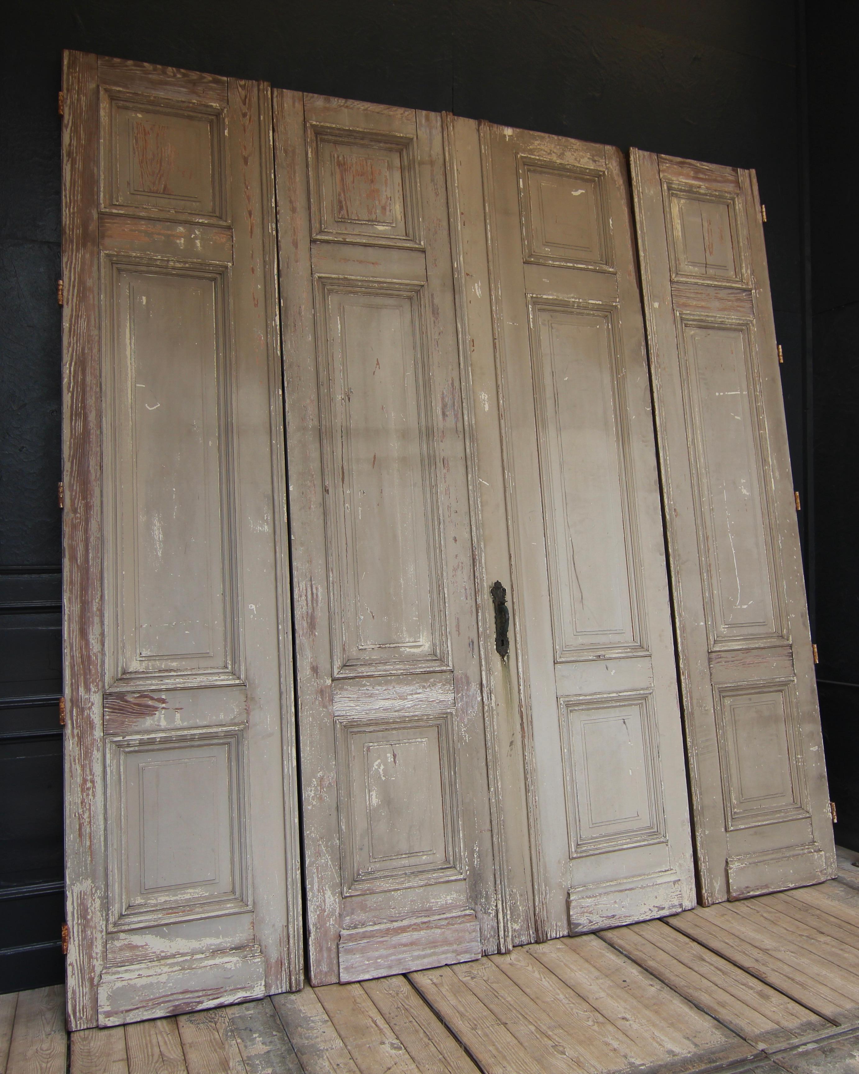 Early 20th Century Double Door consisting of 4 Doors For Sale 4