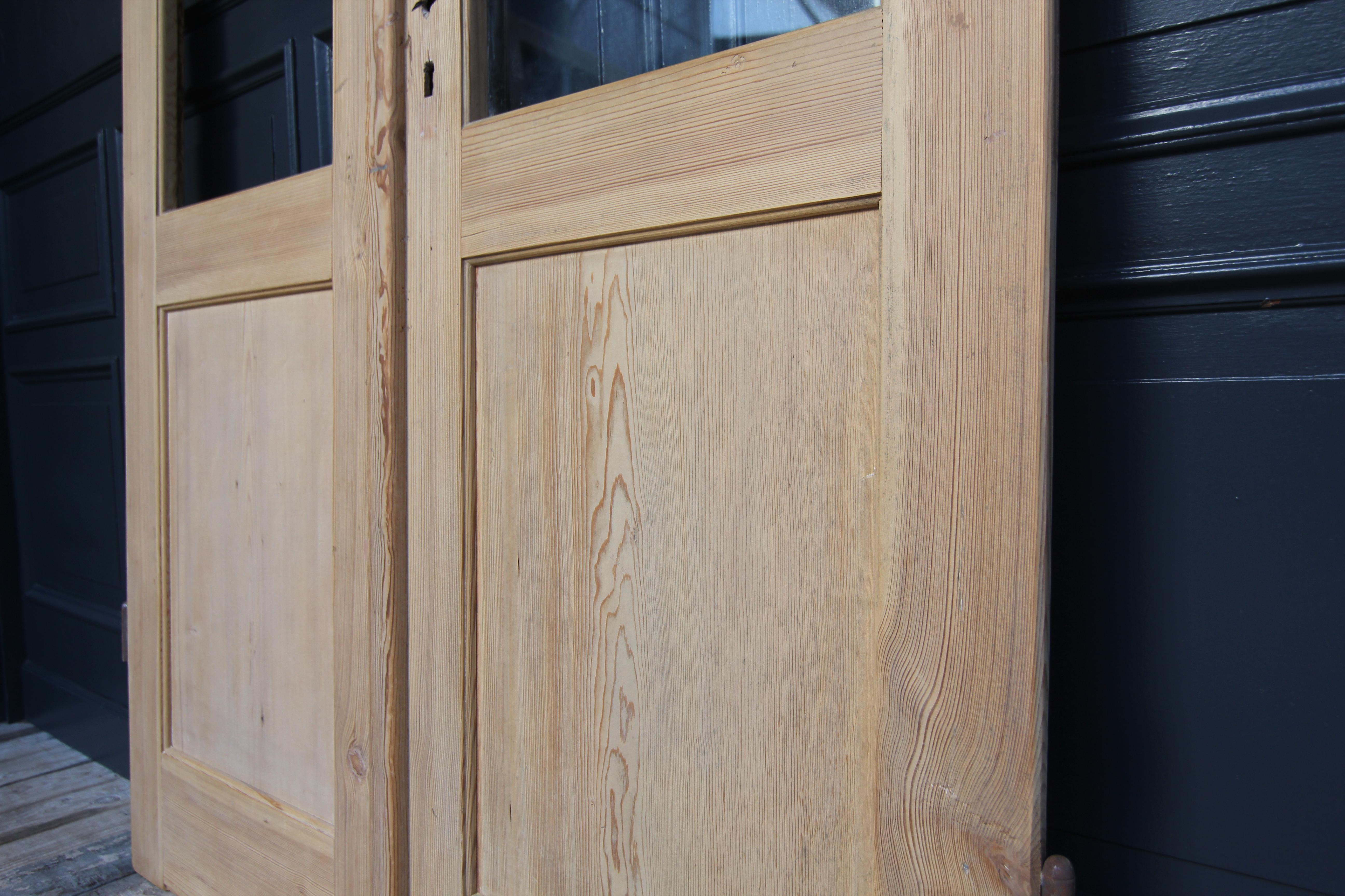 Glass Early 20th Century Double Door made of Pine For Sale