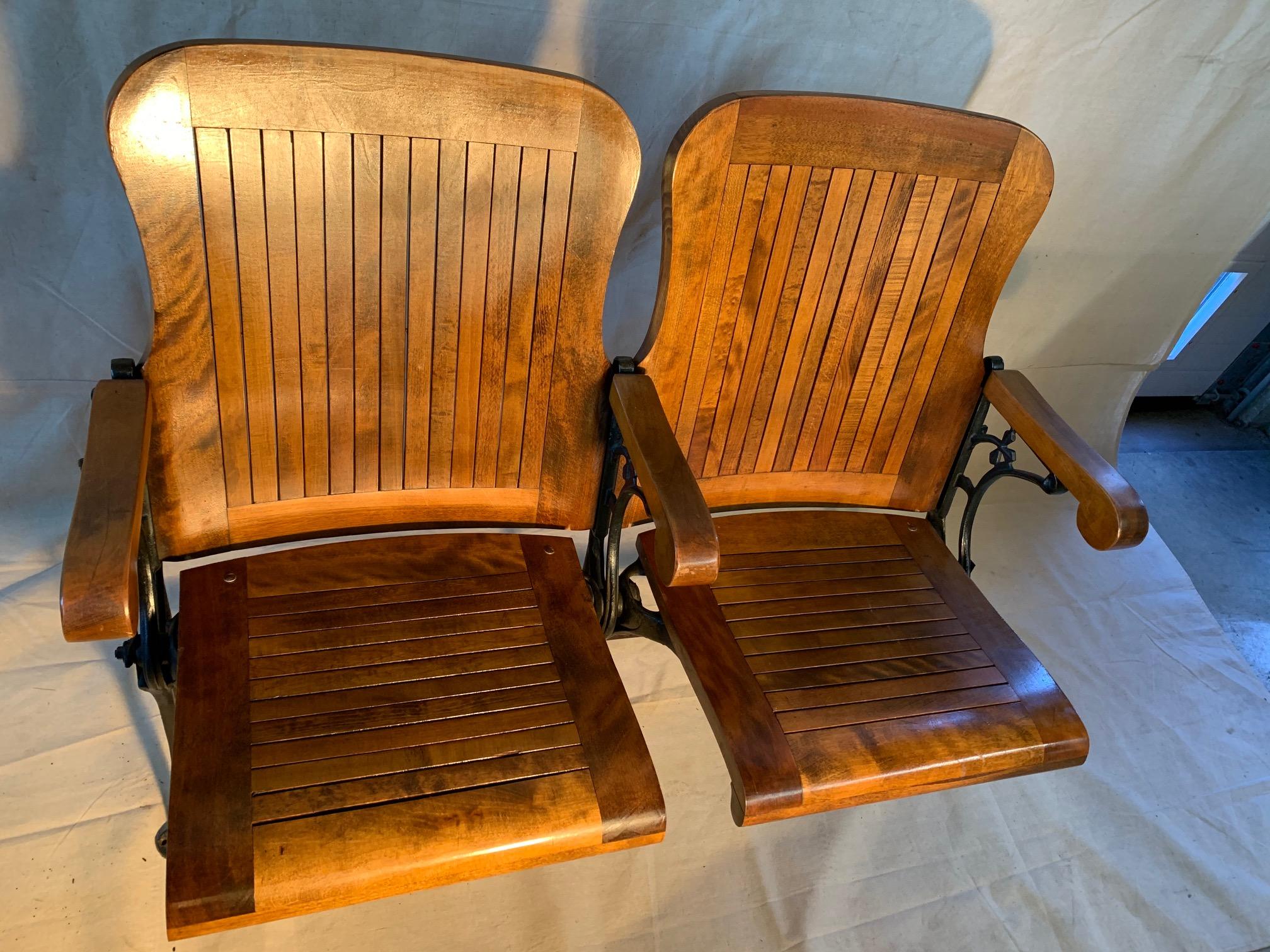 wooden theater chairs