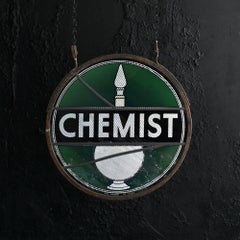 Insegna di farmacia inglese bifacciale dell'inizio del XX secolo