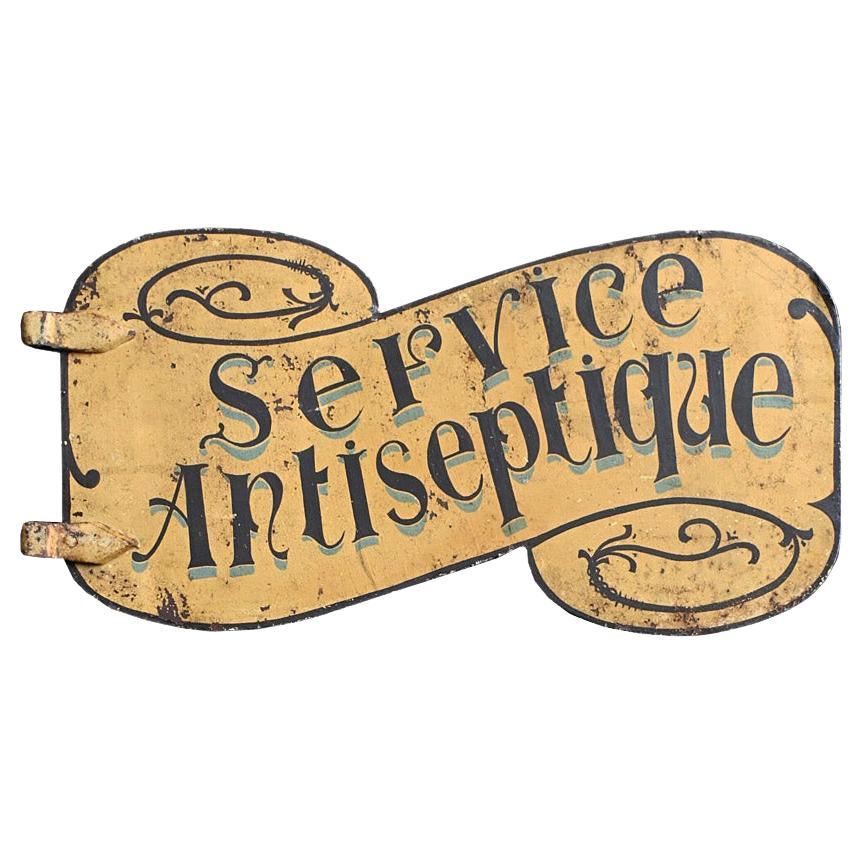 Early 20th Century Double Sided French Pharmacy Metal Sign 