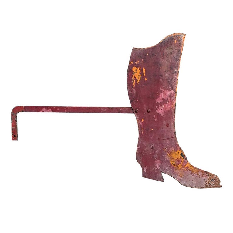 Early 20th Century double sided metal boot makers trade sign For Sale ...