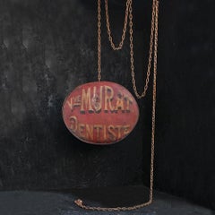 Early 20th Century Double Sided Toleware French Dentists Trade Sign