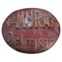 Early 20th Century Double Sided Toleware French Dentists Trade Sign 