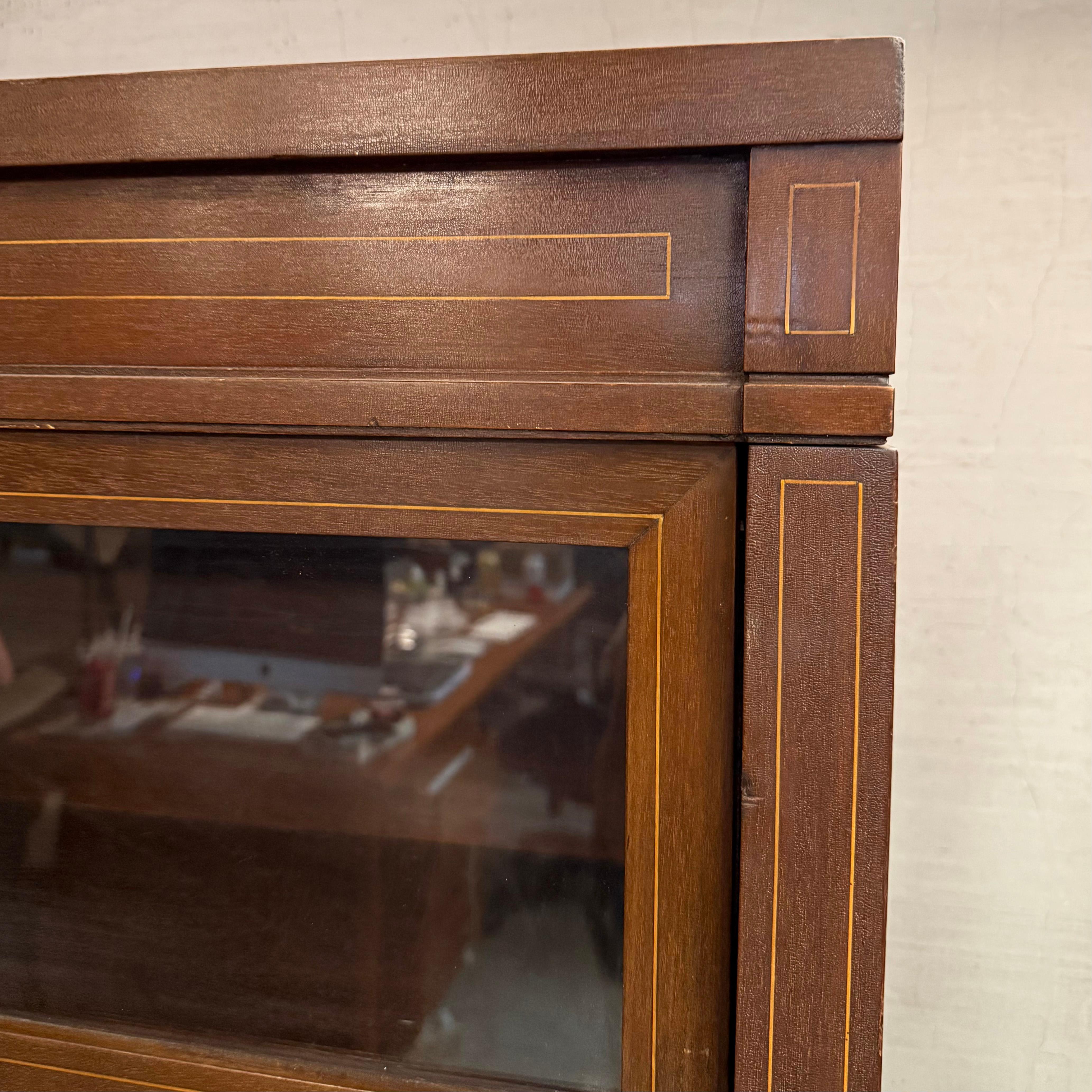Early 20th Century Double-Wide Mission Mahogany Barrister Case For Sale 2