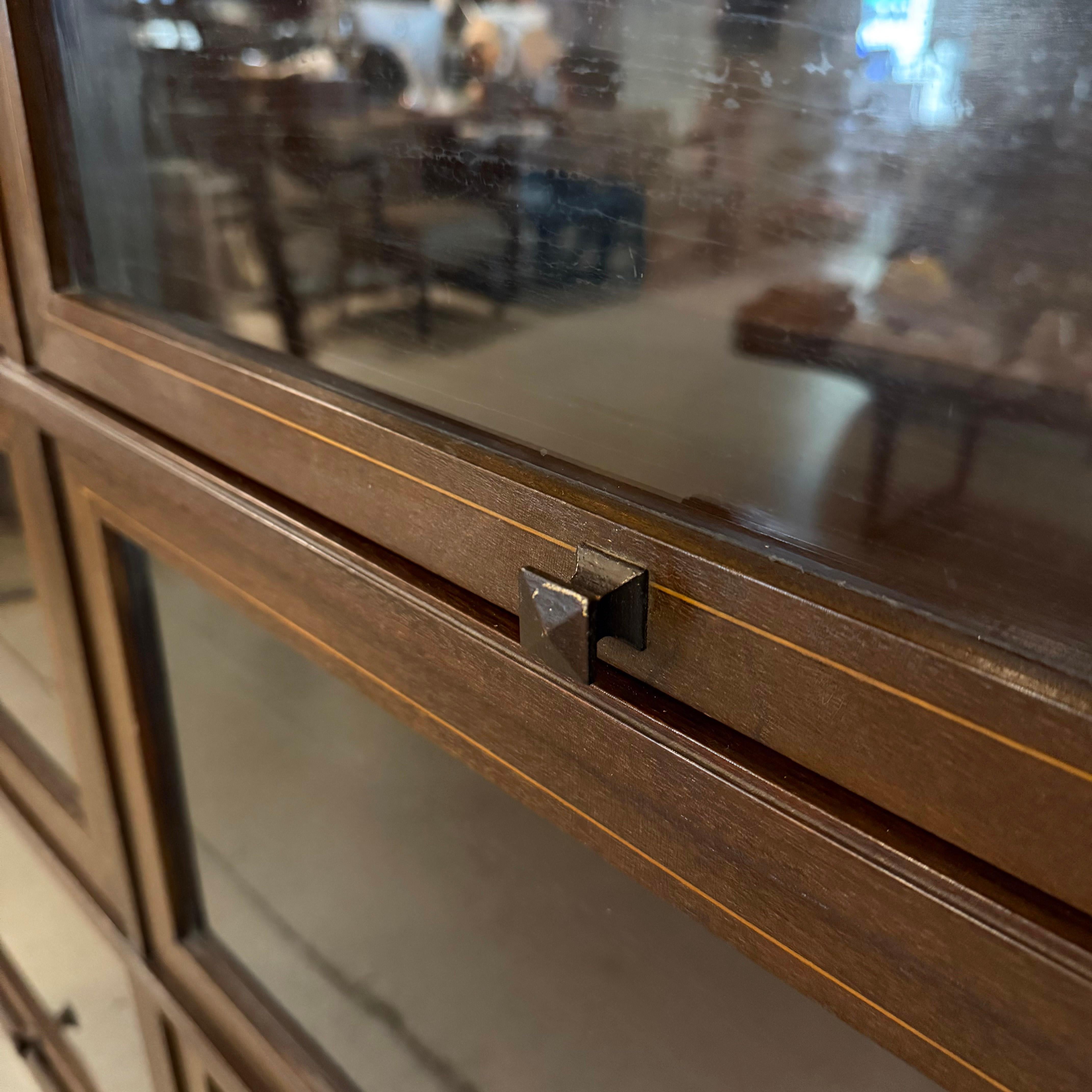 Early 20th Century Double-Wide Mission Mahogany Barrister Case For Sale 4