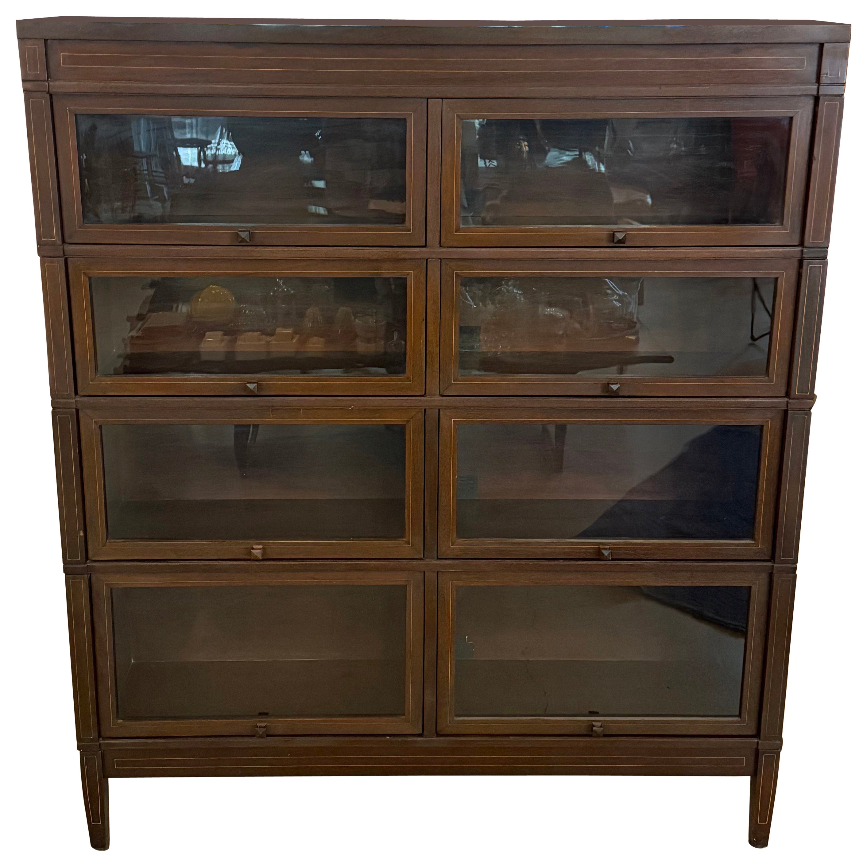 Early 20th Century Double-Wide Mission Mahogany Barrister Case For Sale