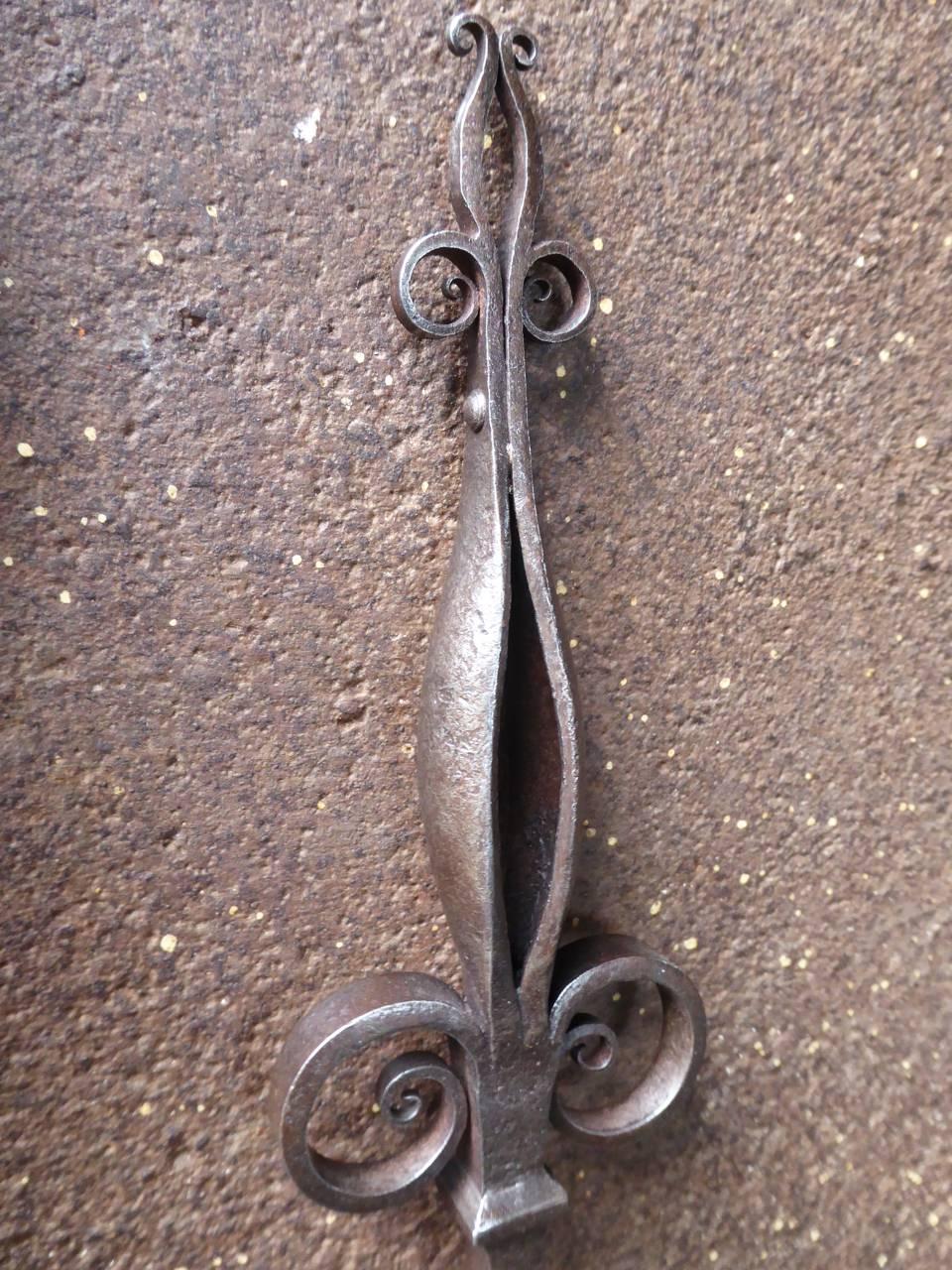 Wrought Iron Early 20th Century Dutch Art Nouveau Fireplace Tools or Fire Tools