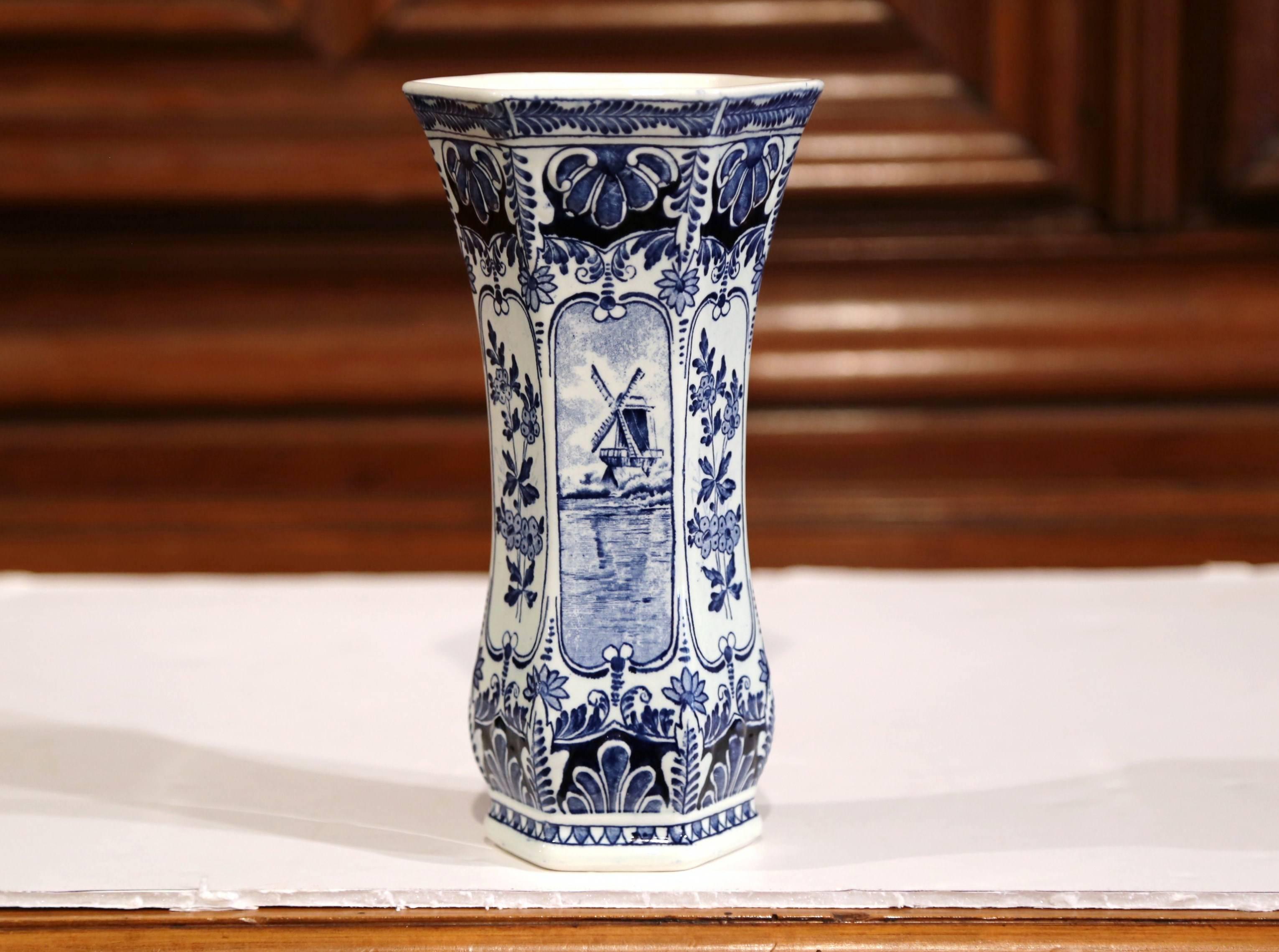hand painted delfts blue windmill