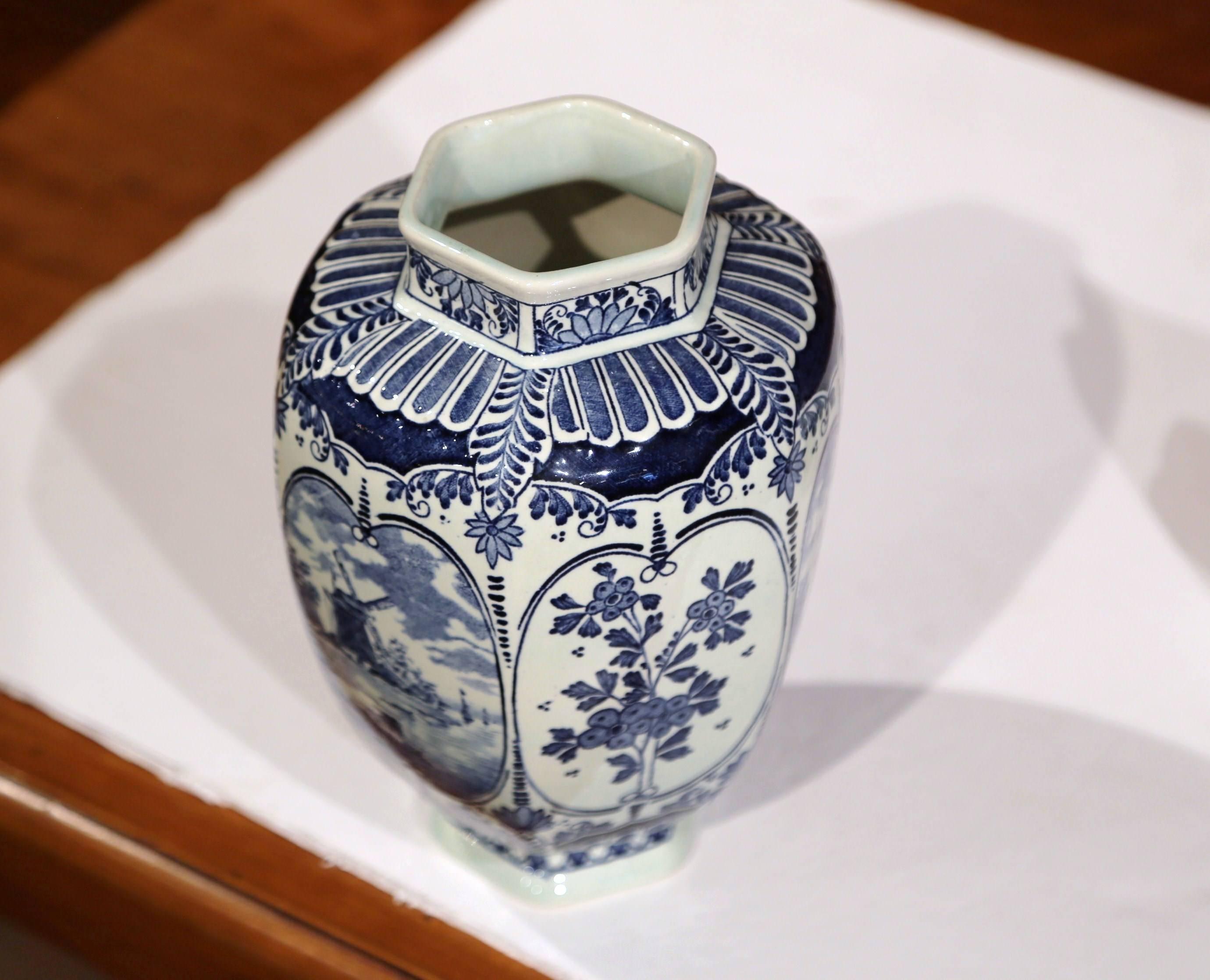 Jarre à gingembre et couvercle Royal Delft hollandais bleu et blanc du début du 20e siècle Excellent état à Dallas, TX