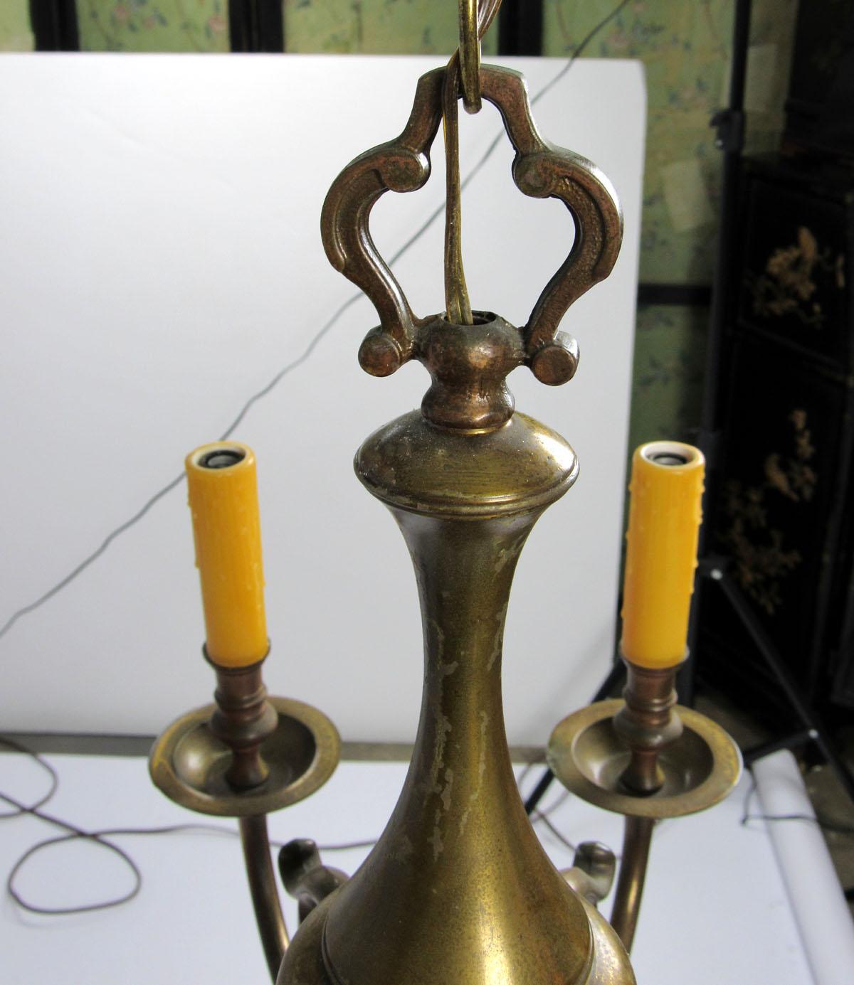 Early 20th Century Dutch Brass Chandelier For Sale 7