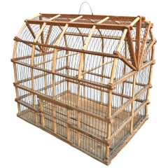 Cage à oiseaux de style colonial hollandais du début du 20e siècle