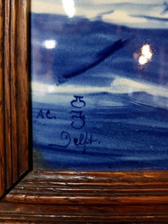 Early 20th Century Dutch Delfts Blue Tile Tableau by H.C. Bottelier.