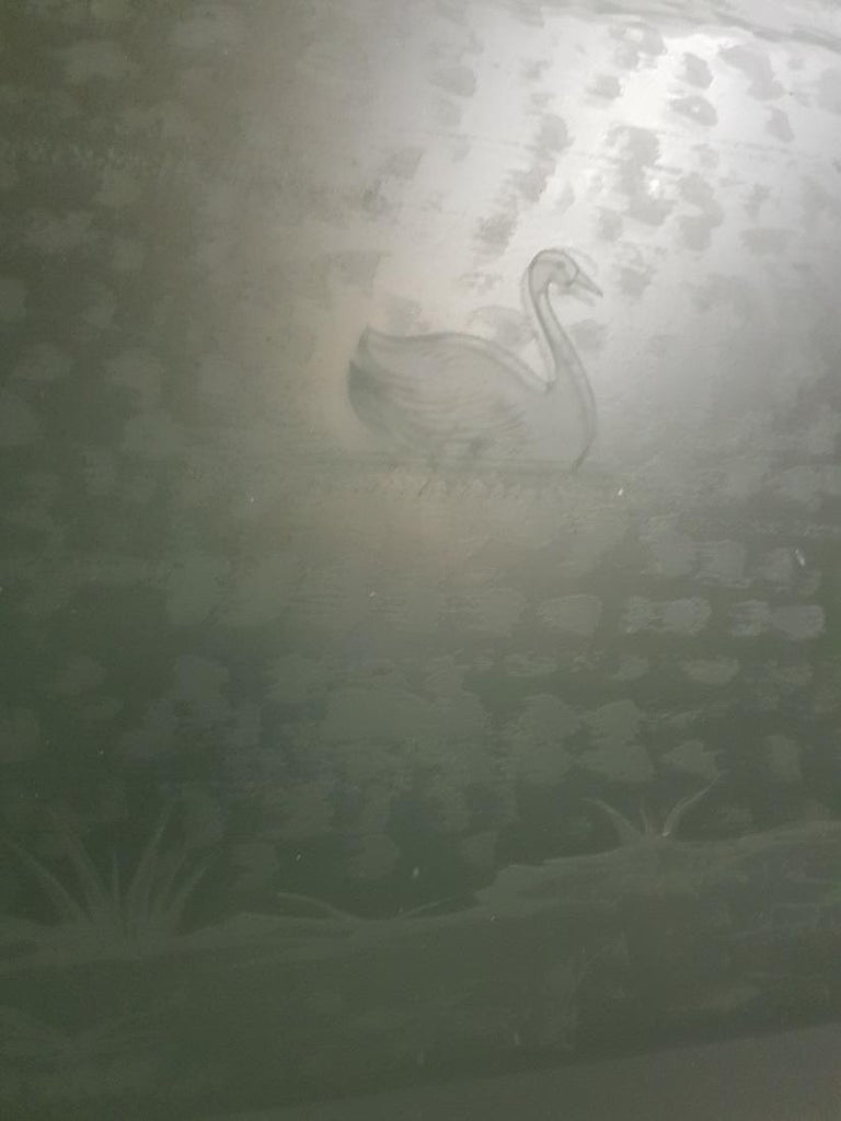 Early 20th Century Dutch Ensuite Doors with Etched Glass Depicting a