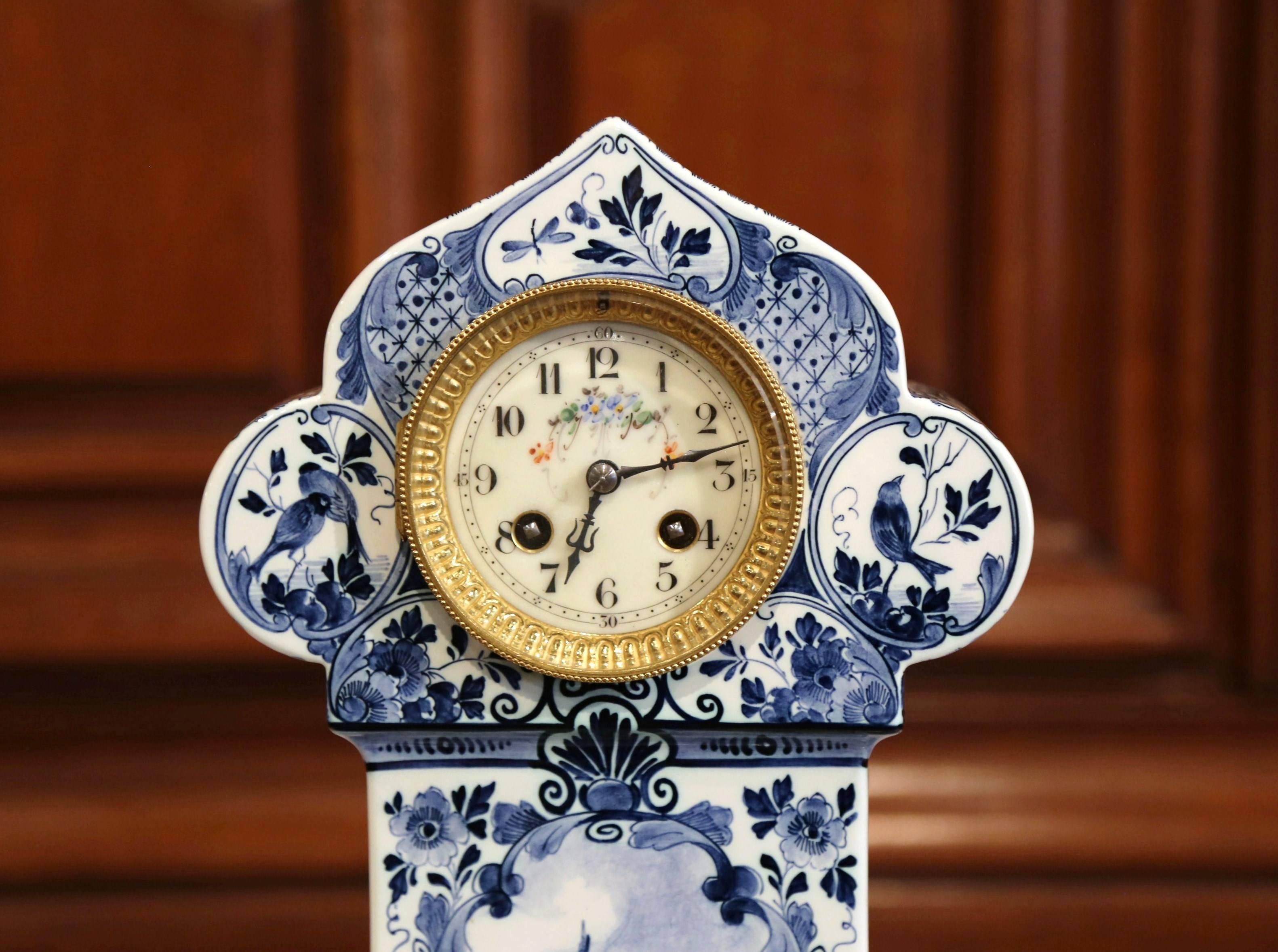 antique blue delft clock