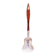 Early 20th Century Dutch Silver Sugar Spoon with Agate Handle