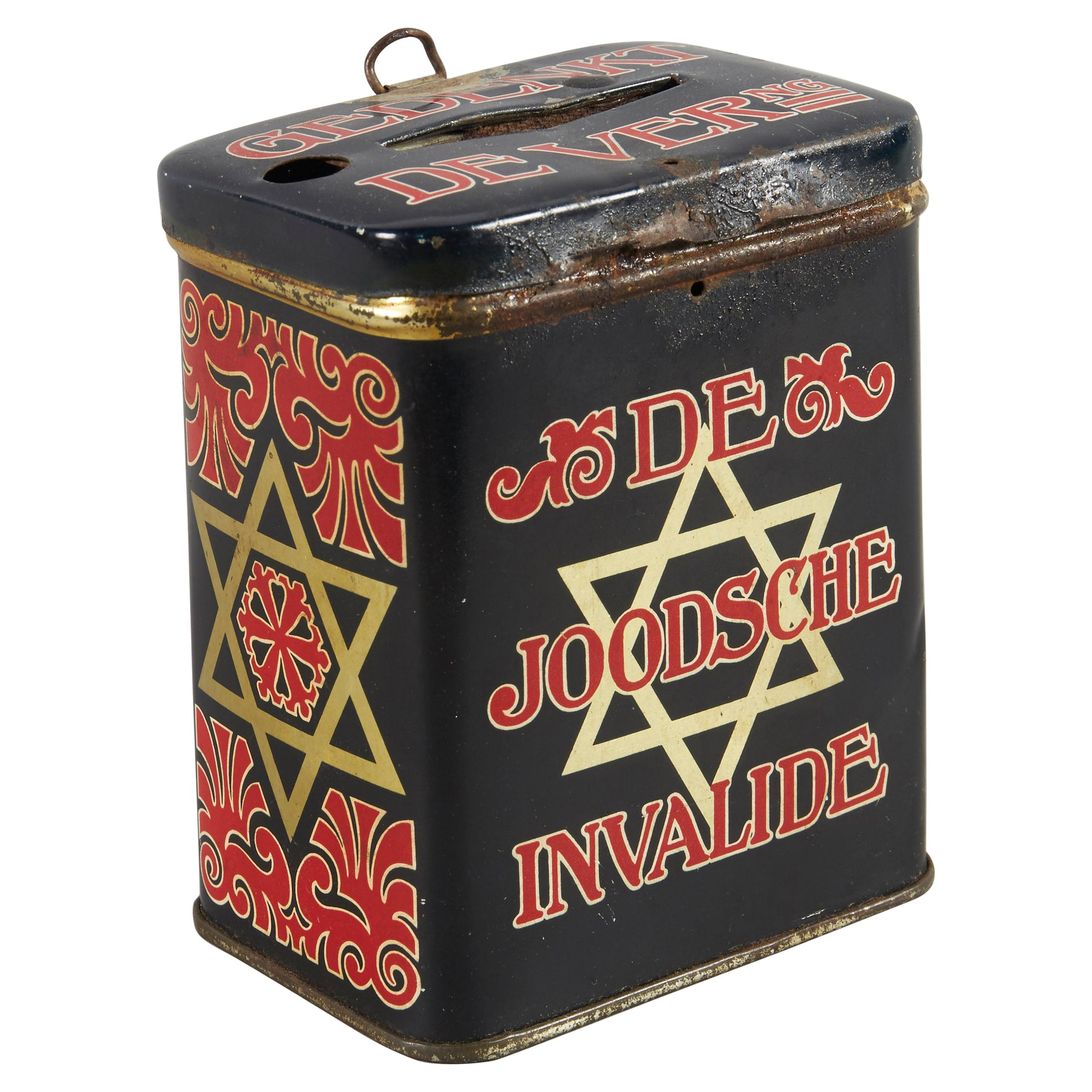 Early 20th Century Dutch Tin Charity Box For Sale