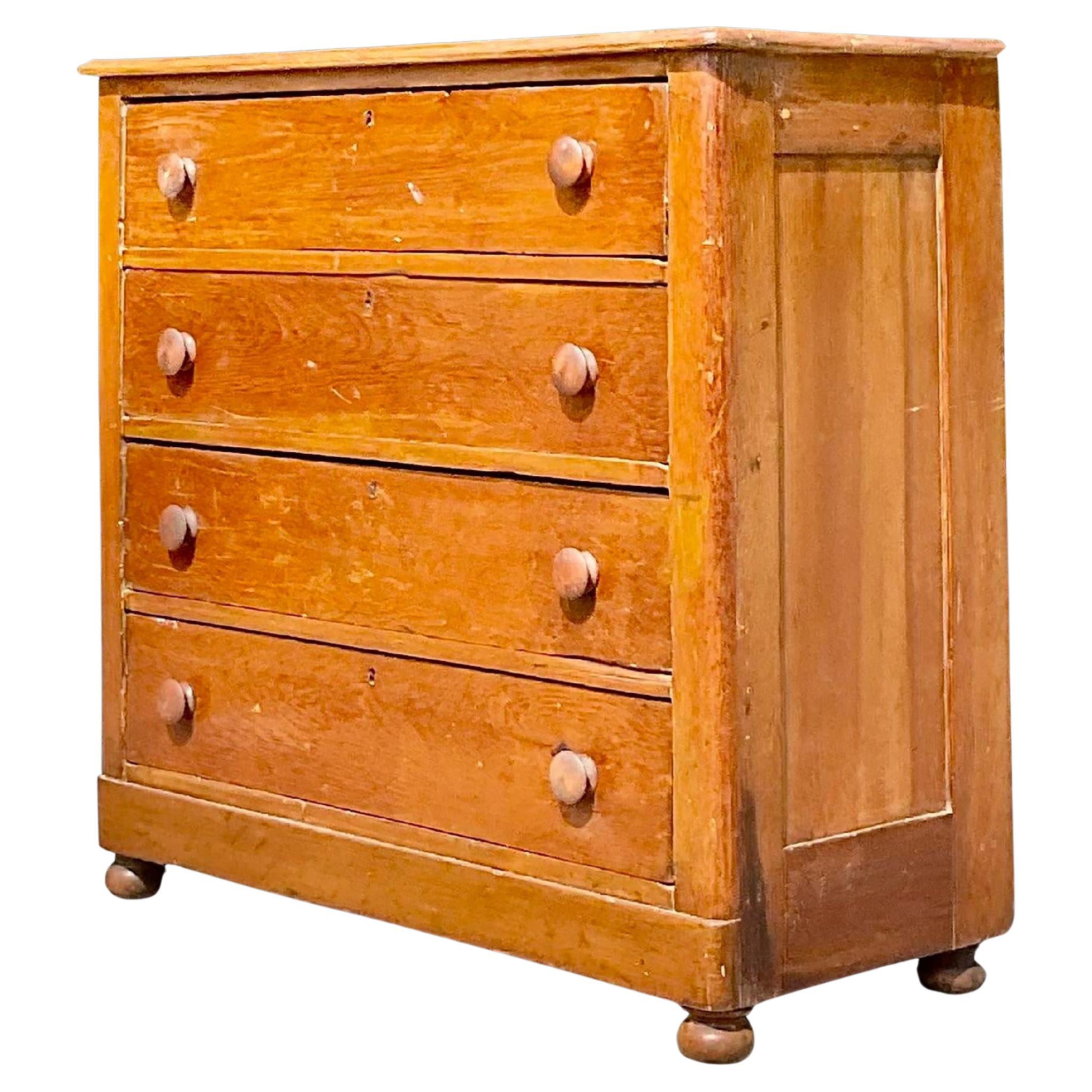 Early 20th Century Early American Pine Chest of Drawers For Sale