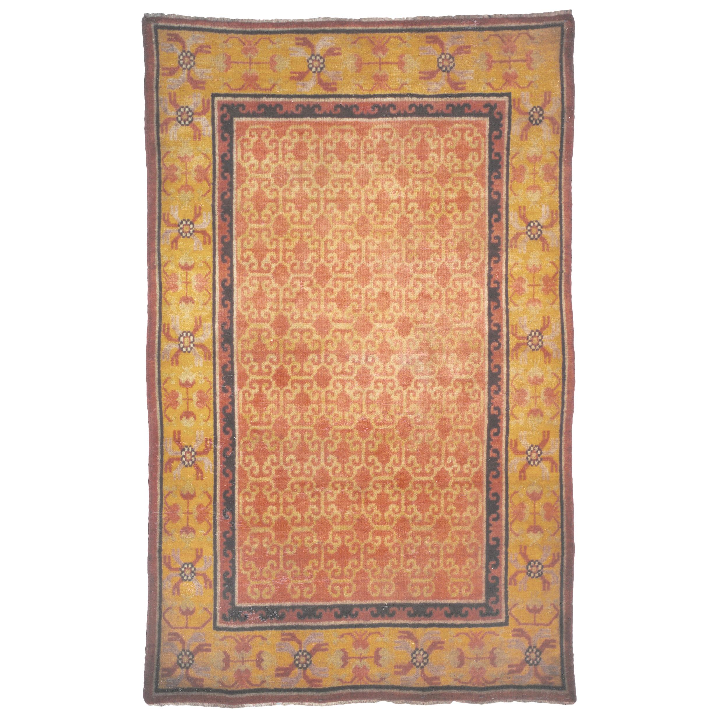 Ostturkestanischer Khotan-Teppich des frühen 20. Jahrhunderts