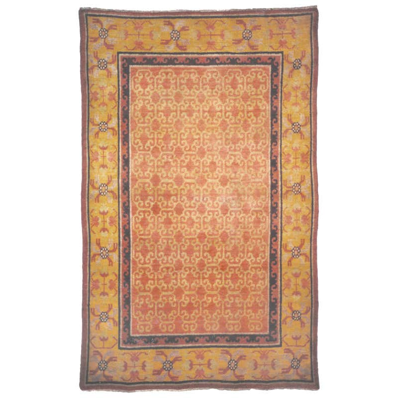 Beige Early 20th Century Handmade East Turkestan Khotan Pictorial Room ...
